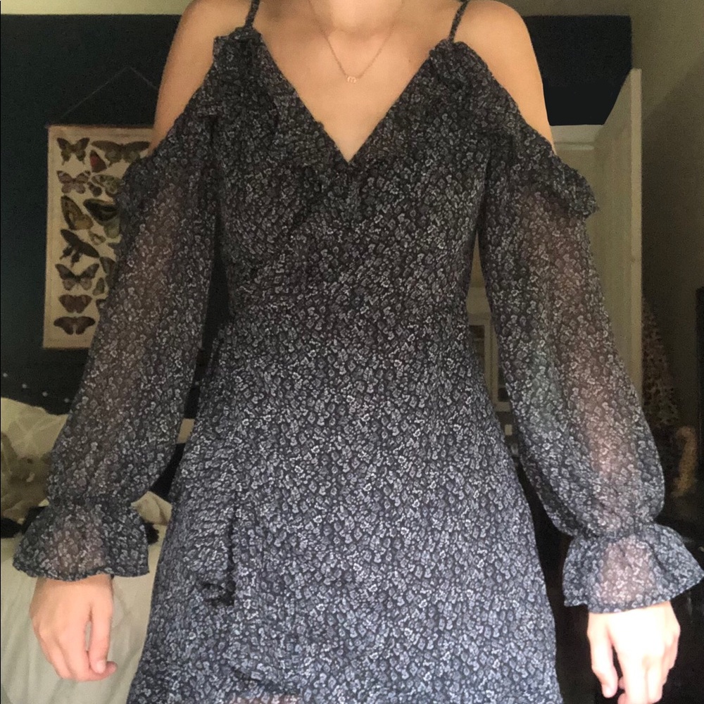 Ruffled mini wrap dress